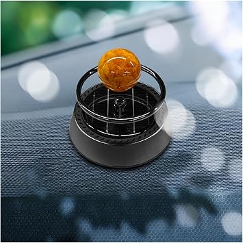 Solar Car Air Diffuser, Alloy Planet Rotating Aromatherapy Diffuser, Funny Car Dashboard Ornament, Vehicle Interior Decoration Accessories for Men, WomenBlack
