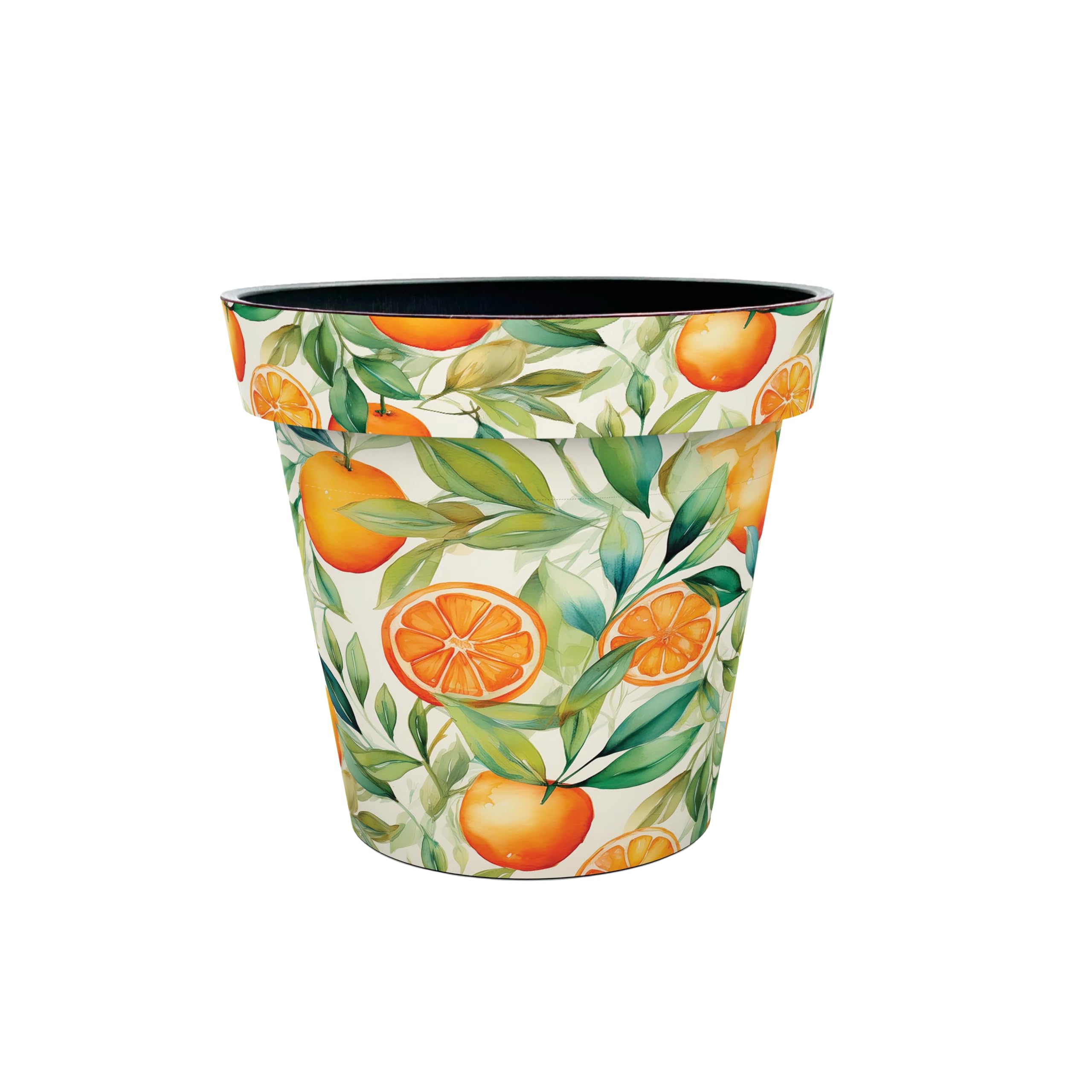 Creekwood Zest Plastic Plant Pot, Decorative Printed Indoor Outdoor Flower Pot, Lightweight Weatherproof Small Garden Planter for Herbs, Flowers, Succulents & Houseplants