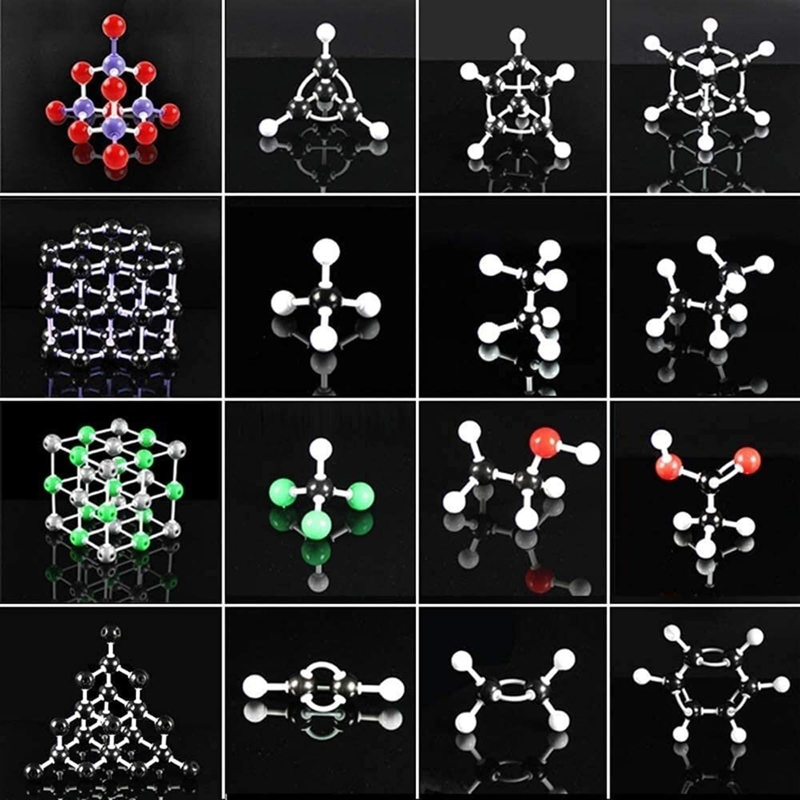 Kit De Modelos Moleculares De Química De 296 Piezas con Esferas Y Varillas, Conjunto De Cristalatos Inorgánicos para Experimentos.