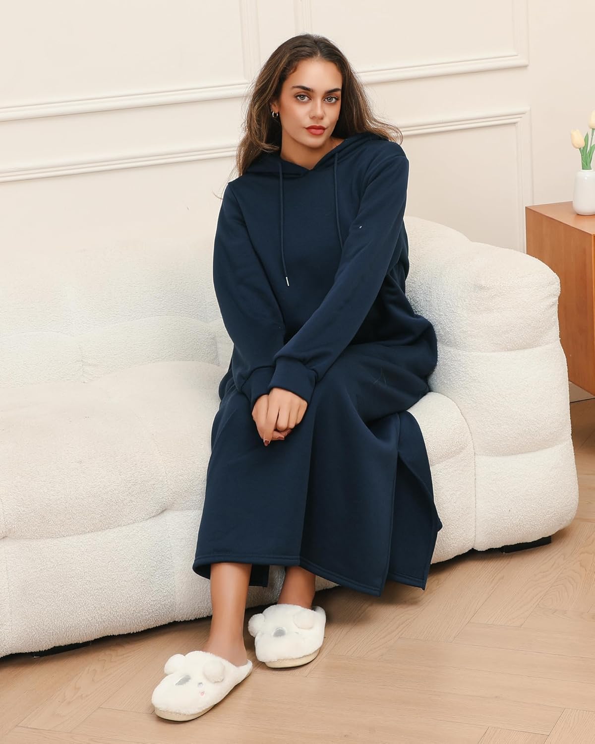 Winter Hoodie Abaya dress for Women - Fleece Lined, with Pockets | Comfortable Muslim Wear - Image 7