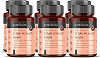 Vista 1 de pureclinica CoQ10-300mg x 540 tabletas (6 botellas con 90 tabletas cada una - 18 meses de suministro) con vitamina C y extracto de pimienta negra