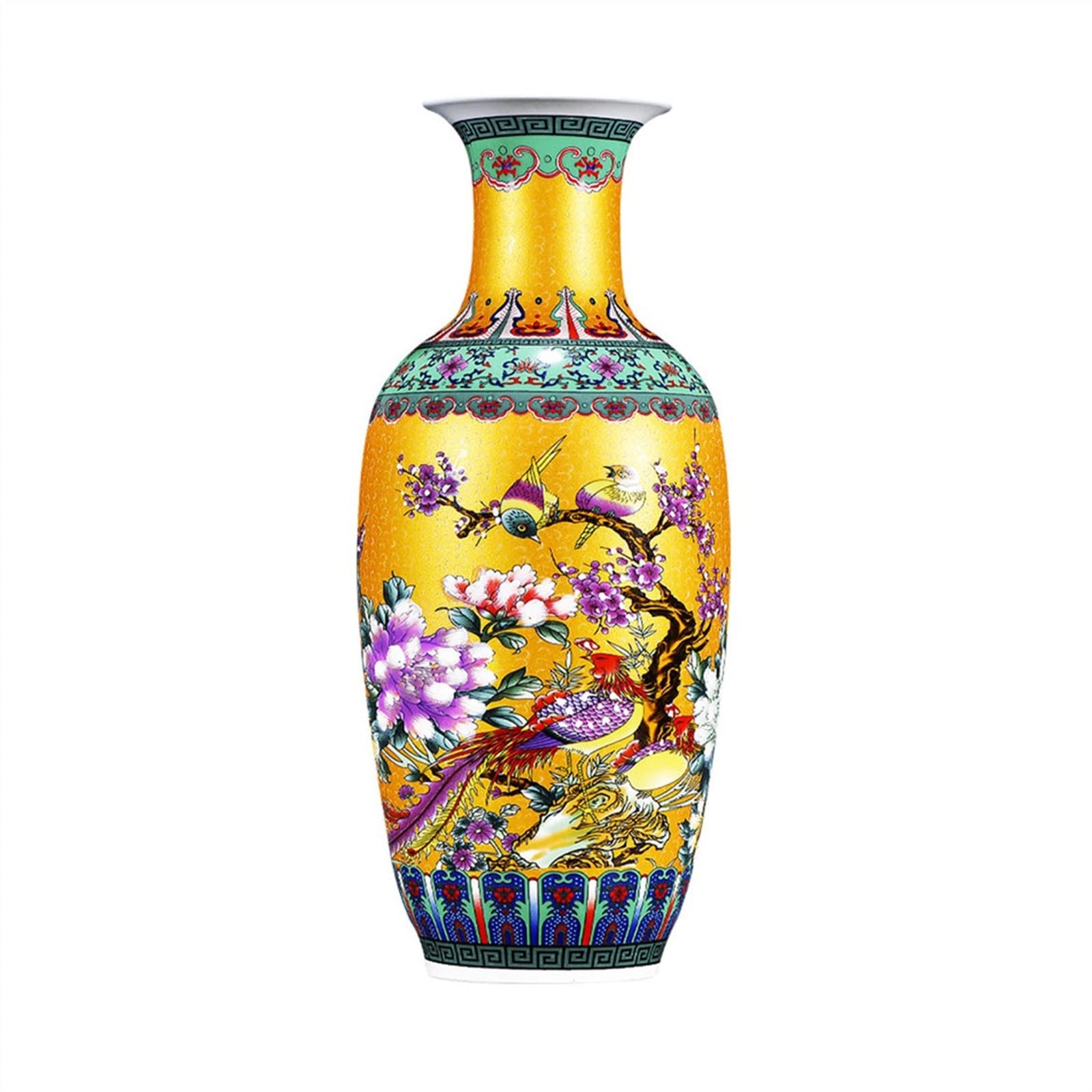 Bzgpmfud One Color Vase Desktop Chinese Classical Ceramic Antique Enamel Color Large Flower Arrangement Home Decoration Floor Ornaments Flowers