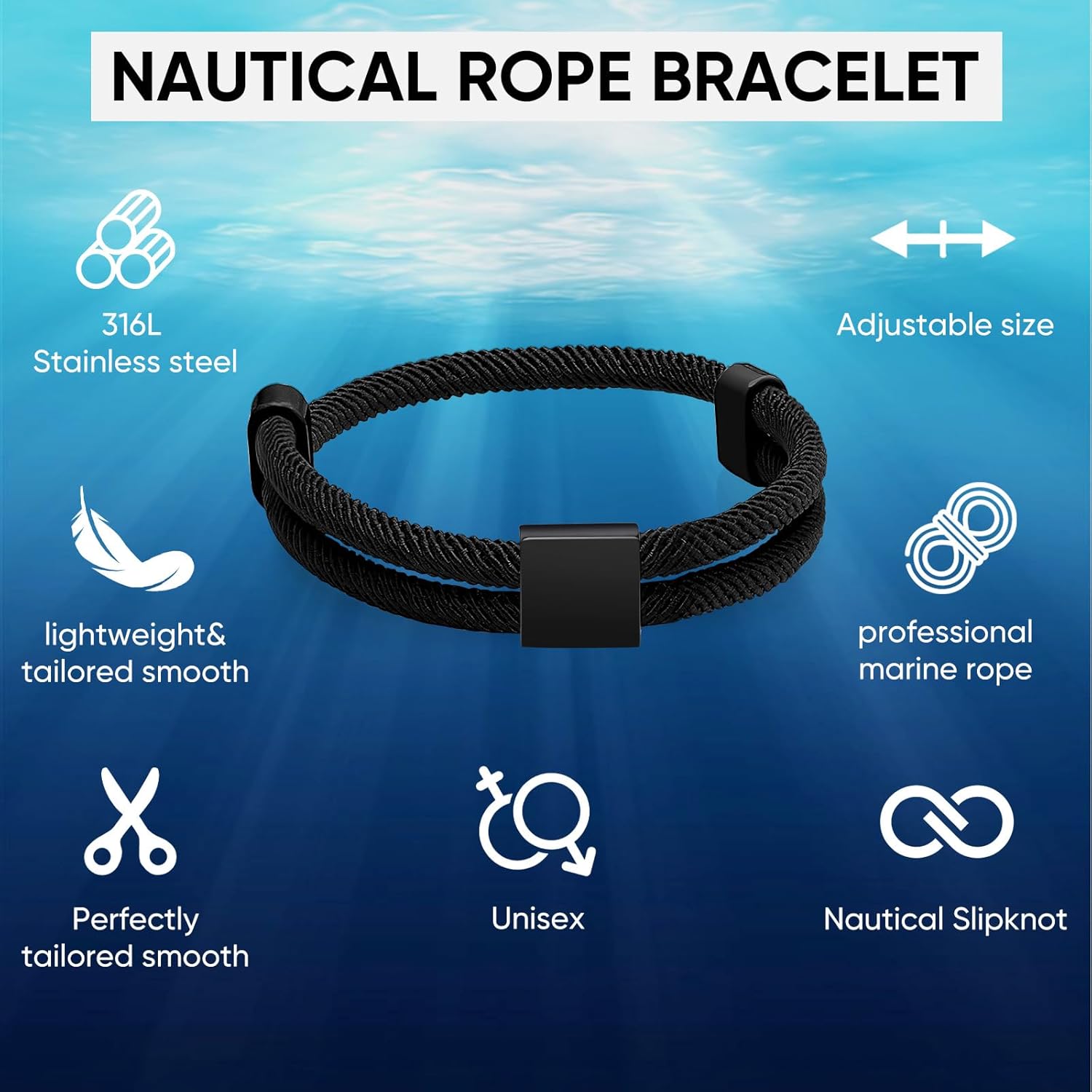 VNOX Rope Bracelet for Men Boy - Christian Scripture Bible Verse Rope Bracelets Religious Gift for Teen Boys Kids Teenage，Mens Faith Inspirational Easter Birthday Christmas Jewelry Gifts - Image 6