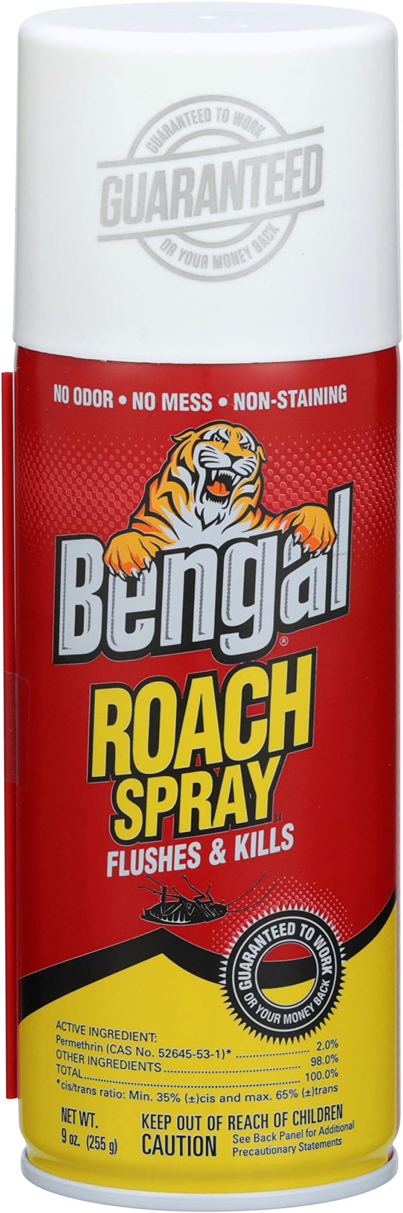 Bengal Roach Spray, Odorless Stain-Free Dry Spray, 9 Oz. Aerosol Can