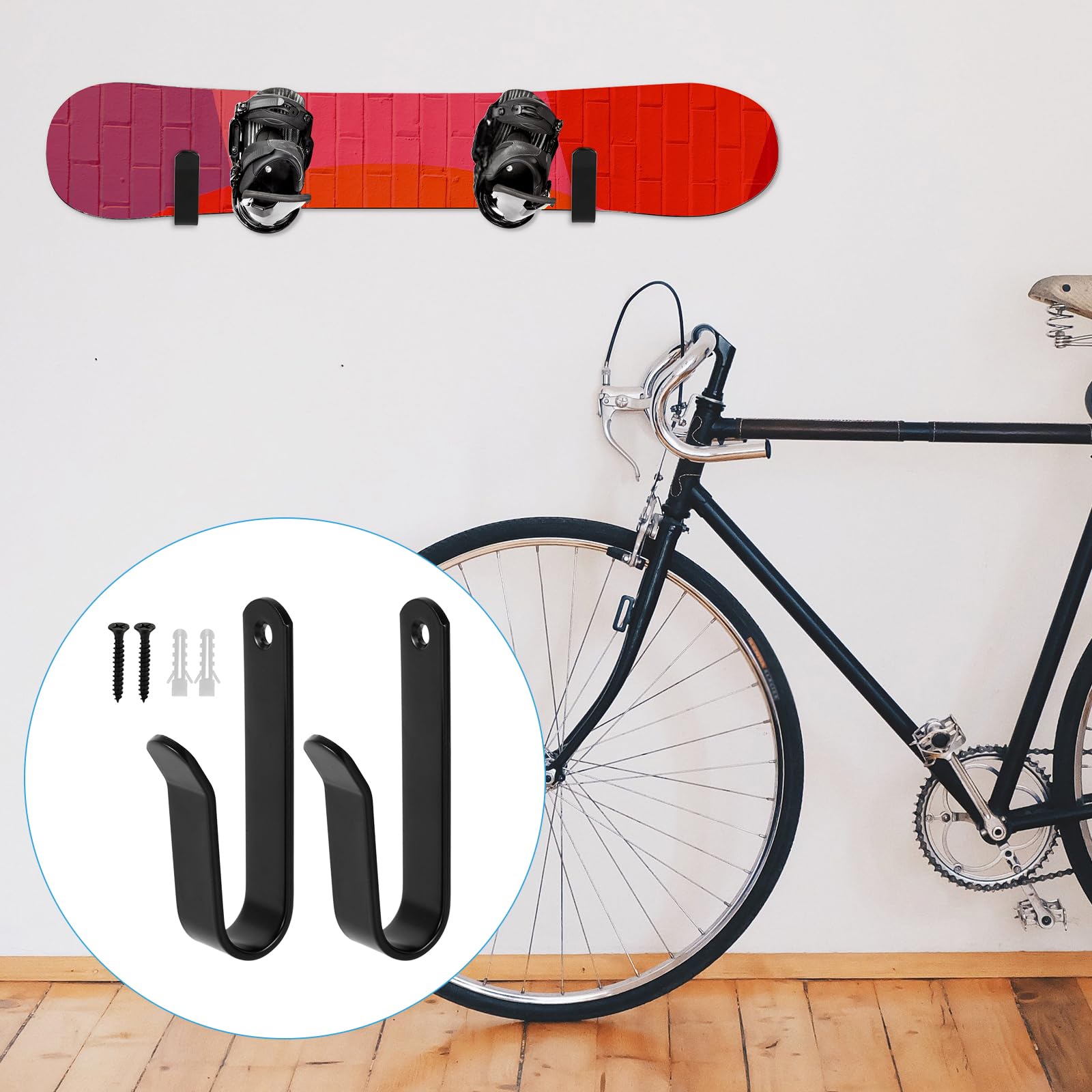 Lovind Support Mural Horizontal Pour 4 Barres D'haltères - Support De