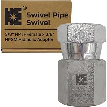 Cosmostar 3/8" NPTF Female x 3/8" NPSM Swivel Pipe Swivel, Hydraulic AdapterNPEFA0606
