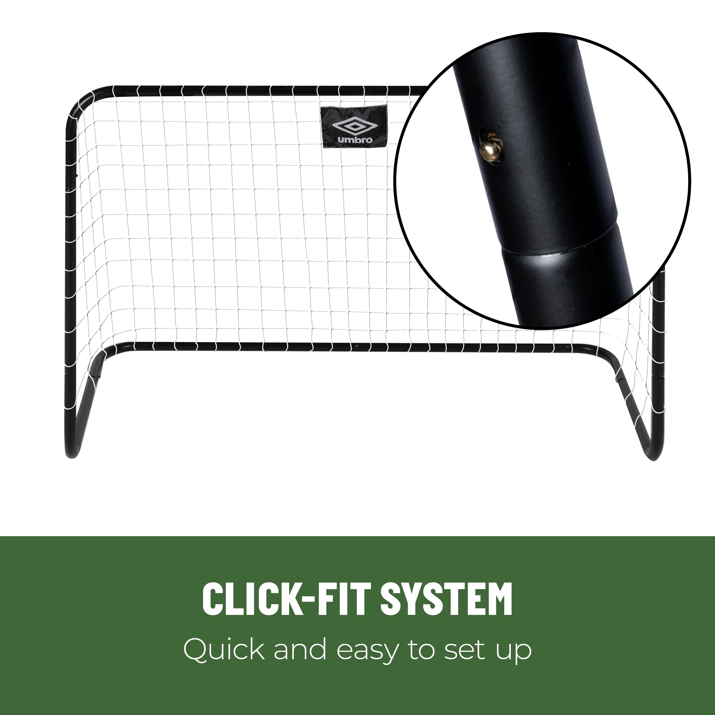 Umbro Football Goals Set of 2 - Includes 4 Ground Hooks - 78 x 56 x 45 cm - Metal - Black, Normal - Image 4