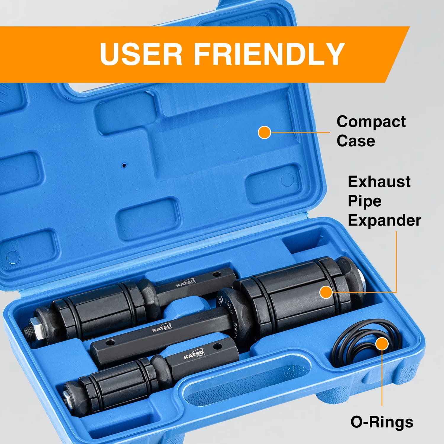 KATSU Tools Coffret 3 pcs élargisseur de tuyau d’échappement – acier forgé, kit universel pour systèmes échappement, silencieux, camions et véhicules
