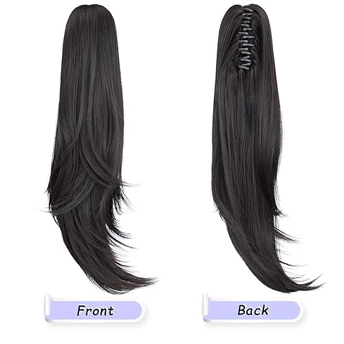 Miniatura 237 de Brown ponytail extension,16" claw clip hair extensions ponytail short curly hair ponytail Extension Natural Looking Synthetic Hairpiece for Women