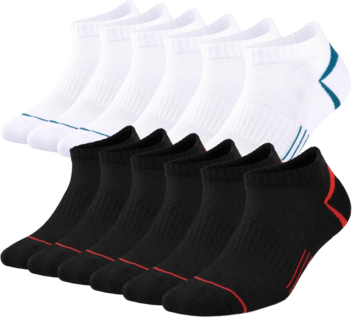 COOPLUS 12 Pack Men's Athletic Ankle Socks Cushioned Running Breathable Low Cut Casual Socks