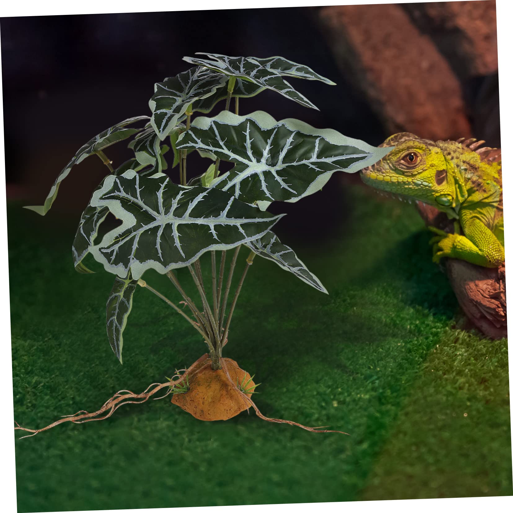 BESPORTBLE 4 Stück Nachgemachte Pflanzen Künstliche Pflanze Taroblatt-Pflanzenimitat kunstpflanze Zubehör für Aquarien gefälschte Pflanze Aquarienverzierung Reptilienpflanze