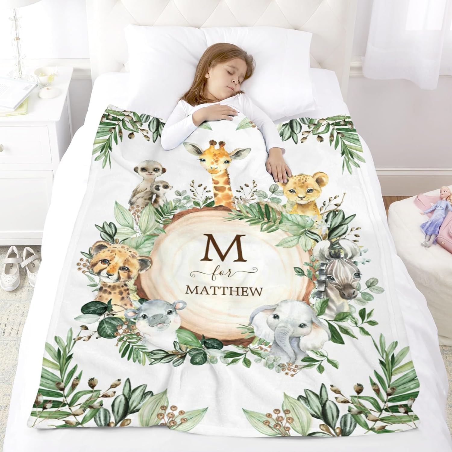 Woodland Personalized Baby Blanket Personalized Baby Blankets for Boys Custom Baby Blankets for Boys Personalized Baby Boy Gifts Woodland Nursery Décor Woodland Animals 10 50x60in