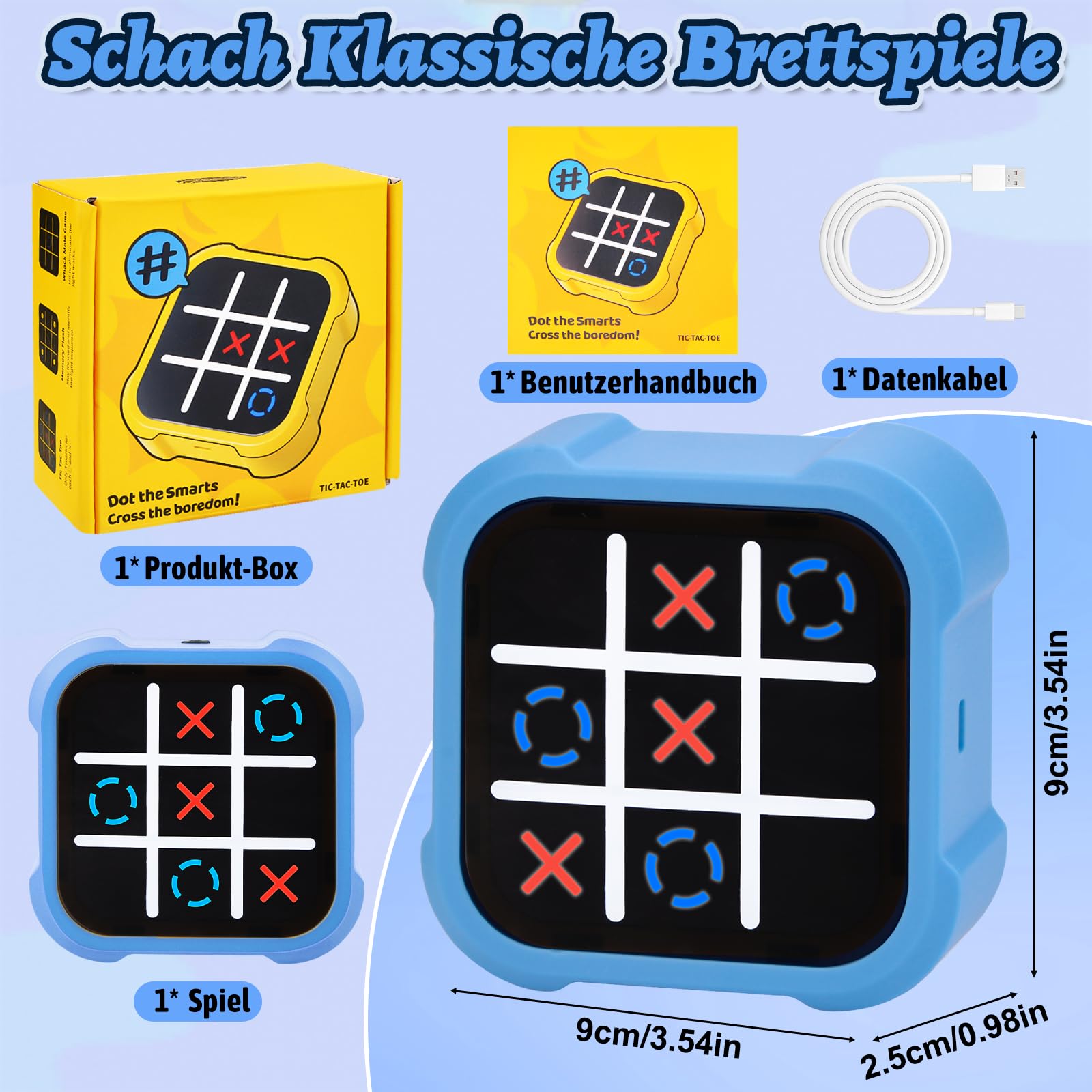 Electrónico Tic TAC Toe Bolt, Juegos de Viaje Portátiles 3 en 1, Juegos para Niños para Educación y Crecimiento de la Memoria,Juego de Fiesta Familiar, Regalos De Cumpleaños para Todas Las Edades.