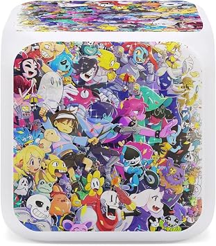 Undertale Anime Colorful Color Changing Alarm Clock Luminous Clock Digital Clock Night Light Alarm Clock LED Color Changing Desk Clock Cube Multifunction 7 Color Backlight Digital Clock Cute Alarm Clock Creative Desktop Decor
