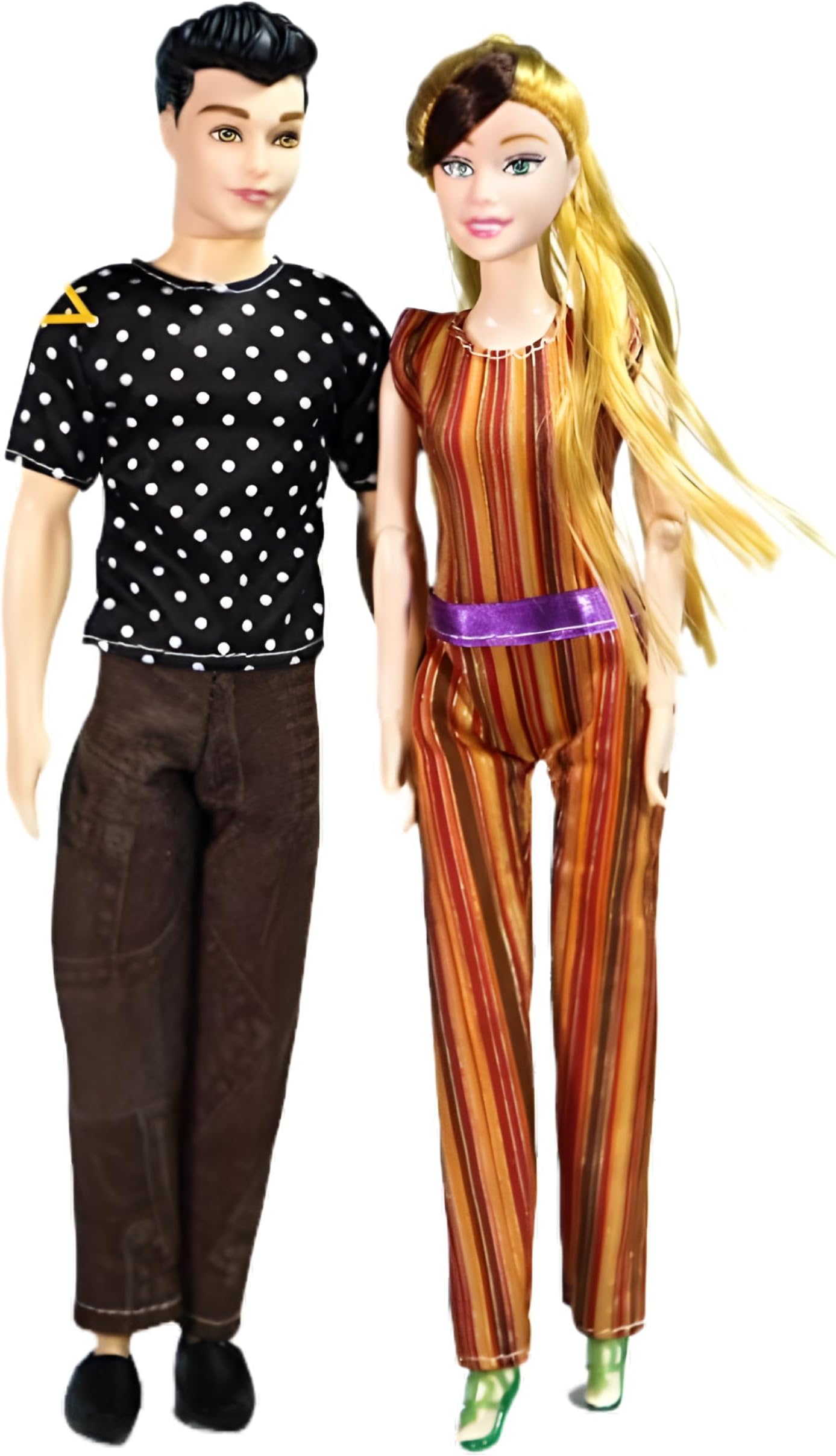 Tickles Sweet Boy & Girl Couple Set of 2 Plastic Dolls for Kids Room & Home Decoration (Design May Vary Size: 30 cm)