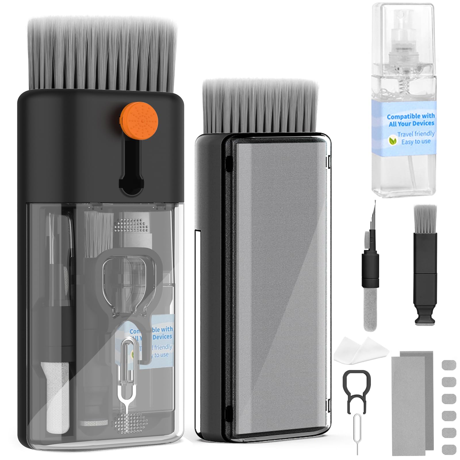 Keyboard Cleaner Laptop Cleaning Kit - Computer Tech Cleaning Brush, Electronic Screen Cleaner Spray and Wipe with Multi-Function Cleaning Tool for