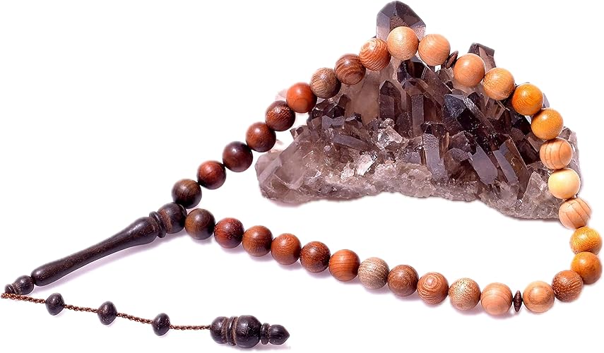 Küre Kesim Karma Ağaç Tesbih - 10 mm - Taş Sandığı