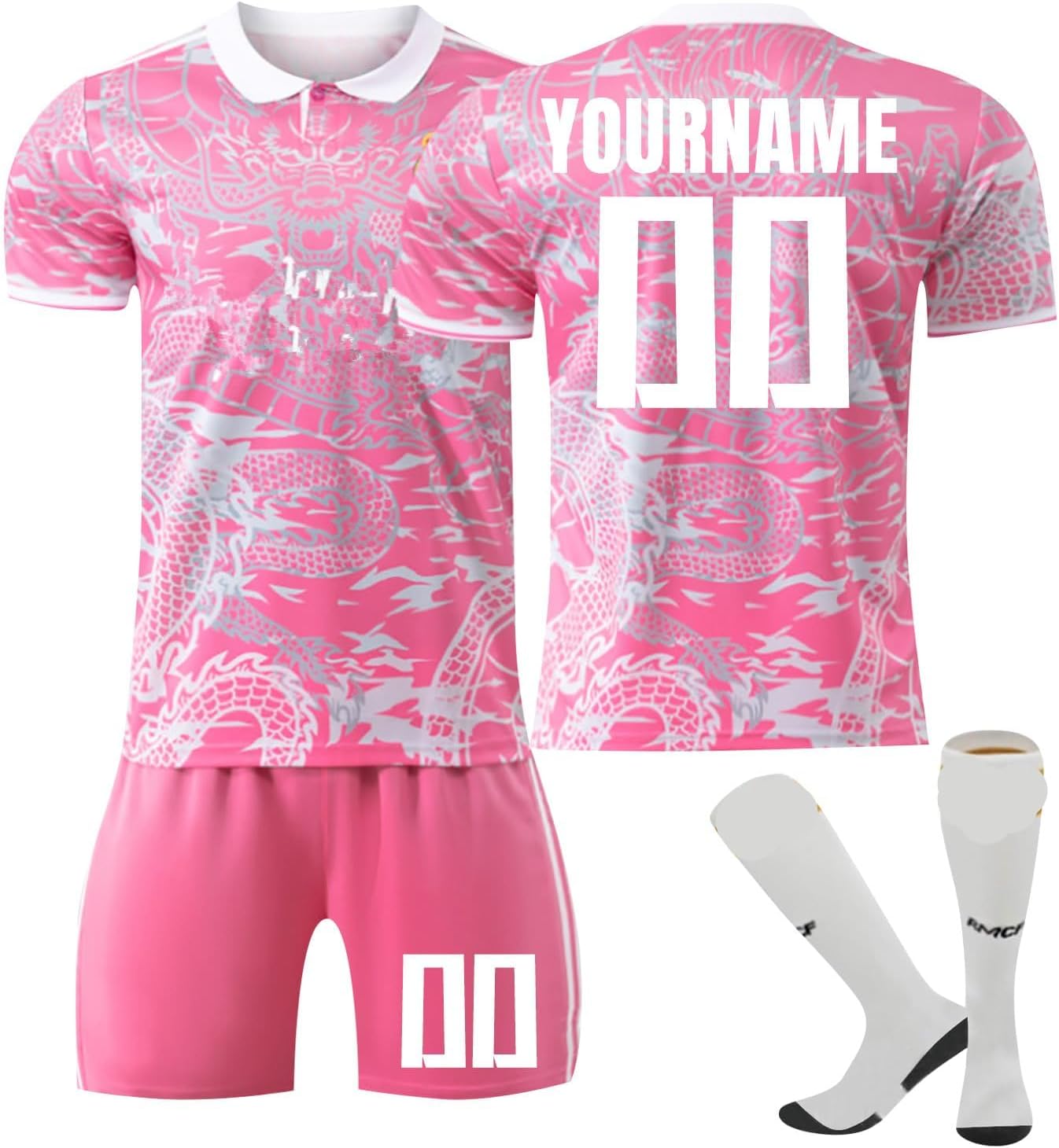 Maillot De Football Personnalisé Avec Nom Et Numéro - Set Complet (Maillot, Short, Chaussettes)