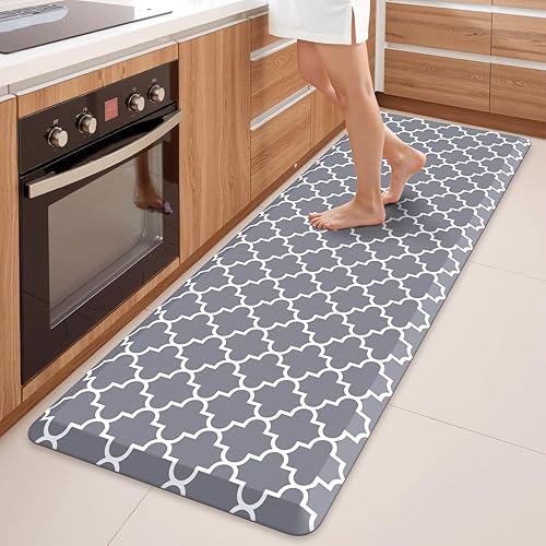 Miniatura 66 de WISELIFE Alfombra de Cocina Acolchada Antifatiga, 17.3" x 60", Alfombras de Cocina Antideslizantes Impermeables de PVC Resistente, Alfombra Rojo