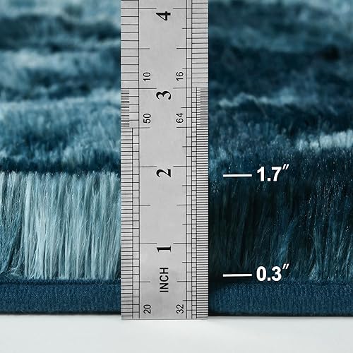 Miniatura 50 de Alfombra de pelo largo, mullida, afelpada, grande, 4 x 6 pies, teñido anudado, suave, esponjosa, sala de estar, dormitorio, interiores, habitación