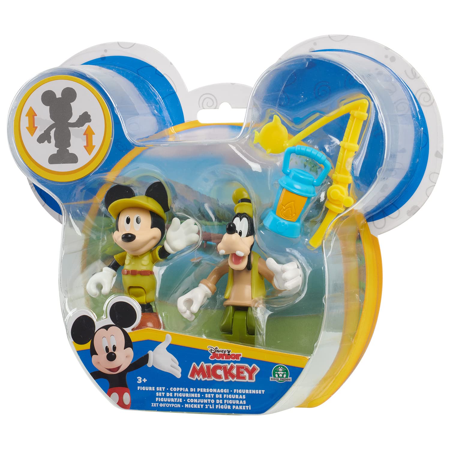 Just Play Disney Junior Mickey Mouse 2 Pack Mobile Collectible Figures with Fishing Rod and Mickey Mouse Lantern and 2