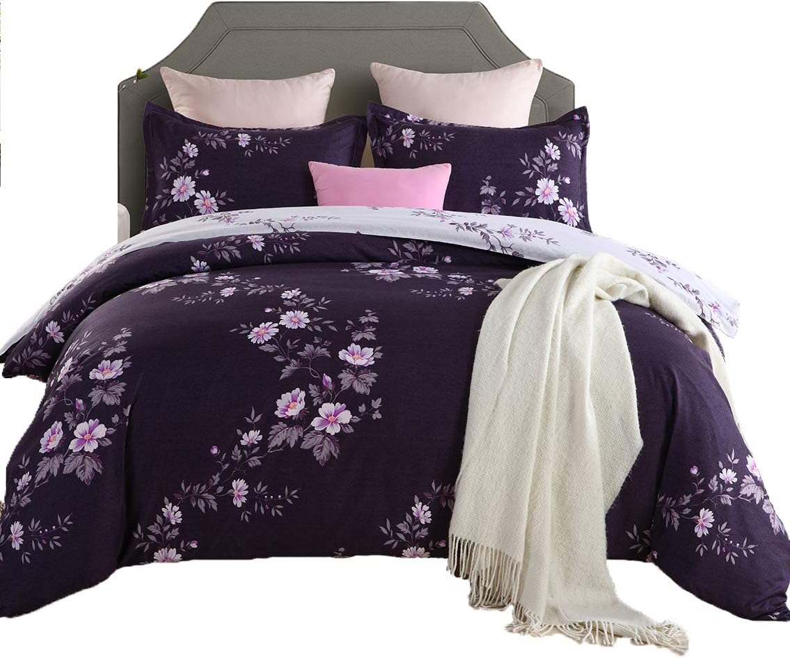 GOOFUN-X2Q Duvet Cover Bedding Set 3pcs Lightweight Microfiber with Pillow Shams, Comfortable, Breathable, Soft, Extremely Durable,Full/Queen Size