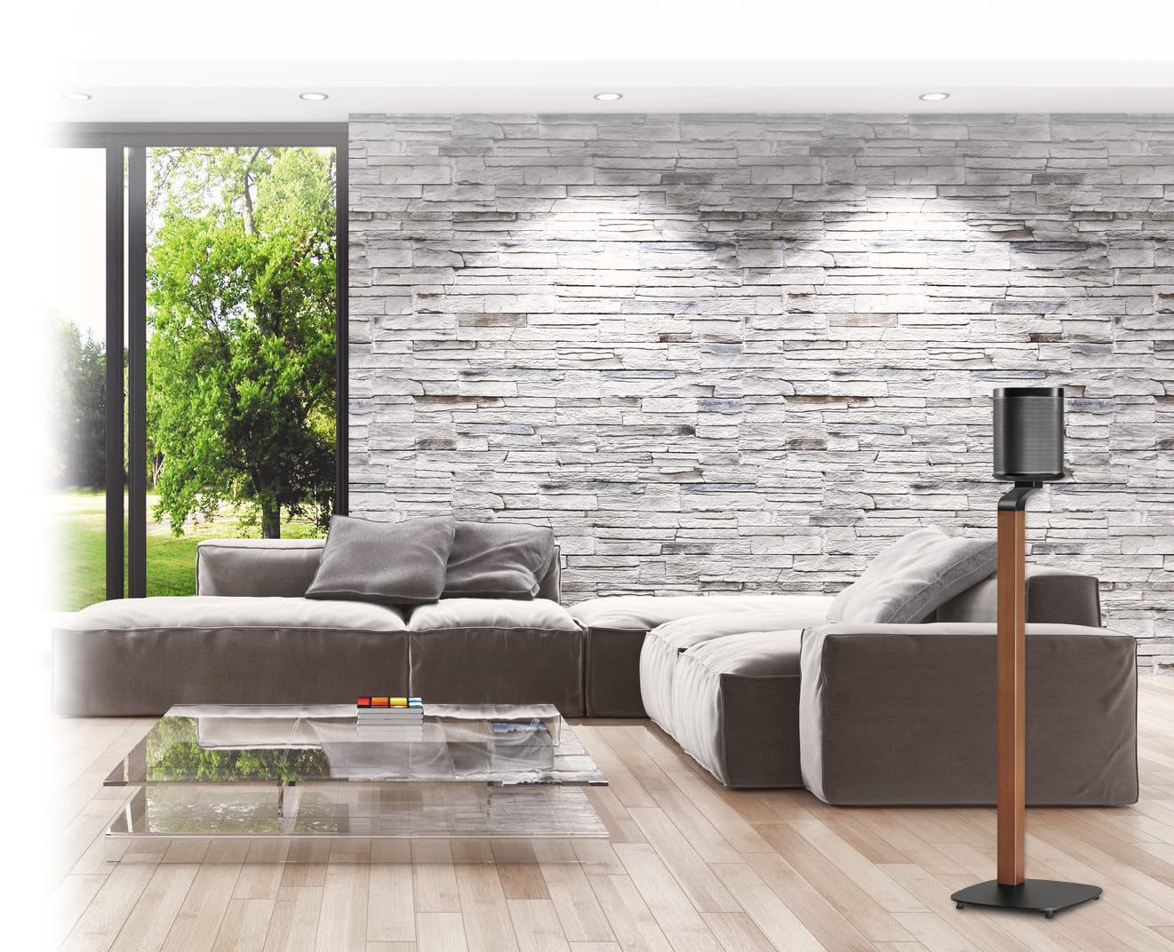 My Wall Stojak głośnikowy do Sonos – HS19L, zestaw 2 sztuk, SONOS ONE, ONE SL, Play:1, stojak na głośniki, stojak Sonos z kolcami i nóżkami z tworzywa sztucznego, wysokość 793 mm, do 10 kg