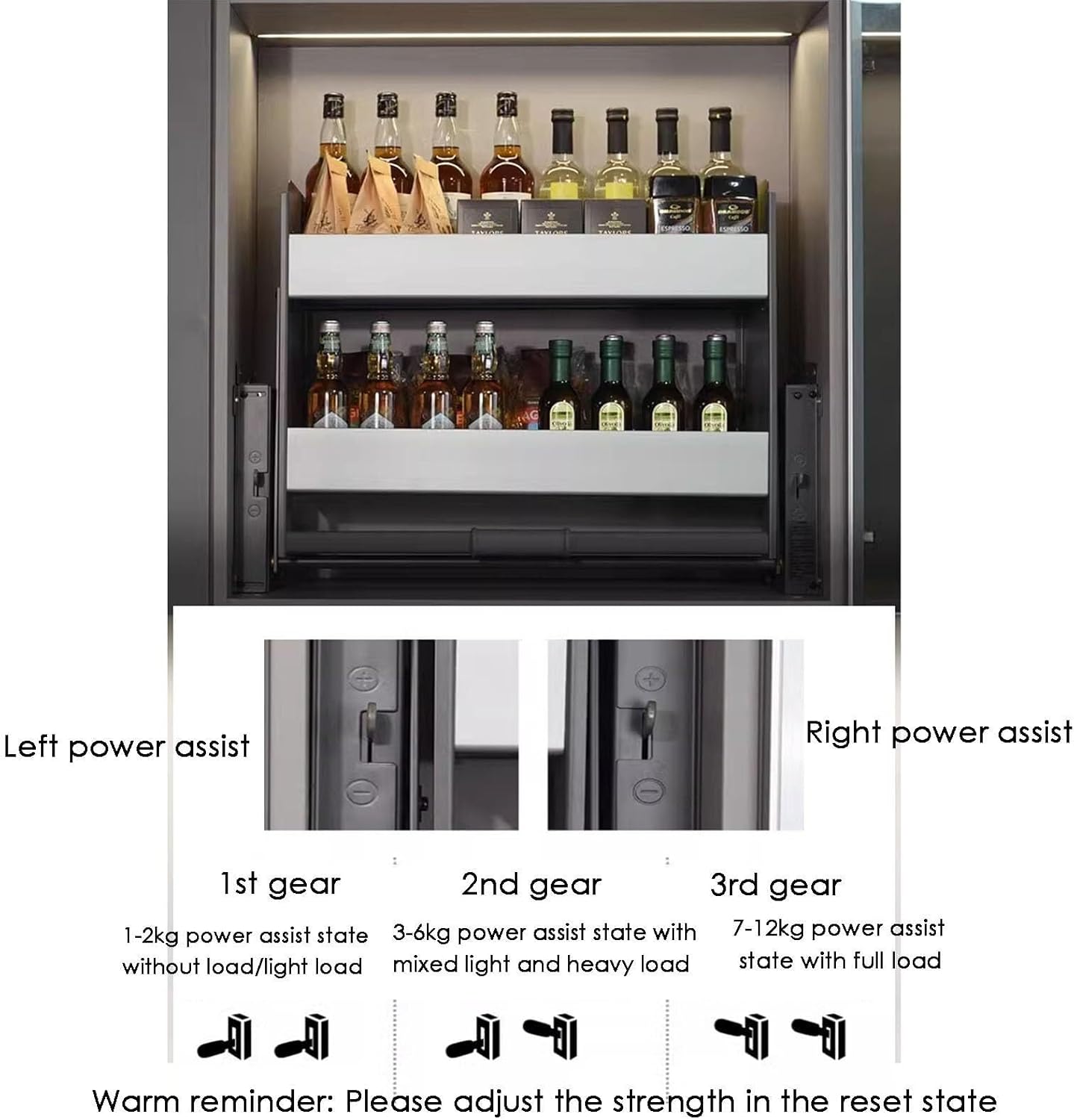 Heavy-Duty 2-Tier Pull Down Cabinet Rack - Adjustable Spice Storage Shelf for Kitchen, Bar, Cafe, and Cupboard - 663x272x546mm Space Saver，Color 513x272x546mm