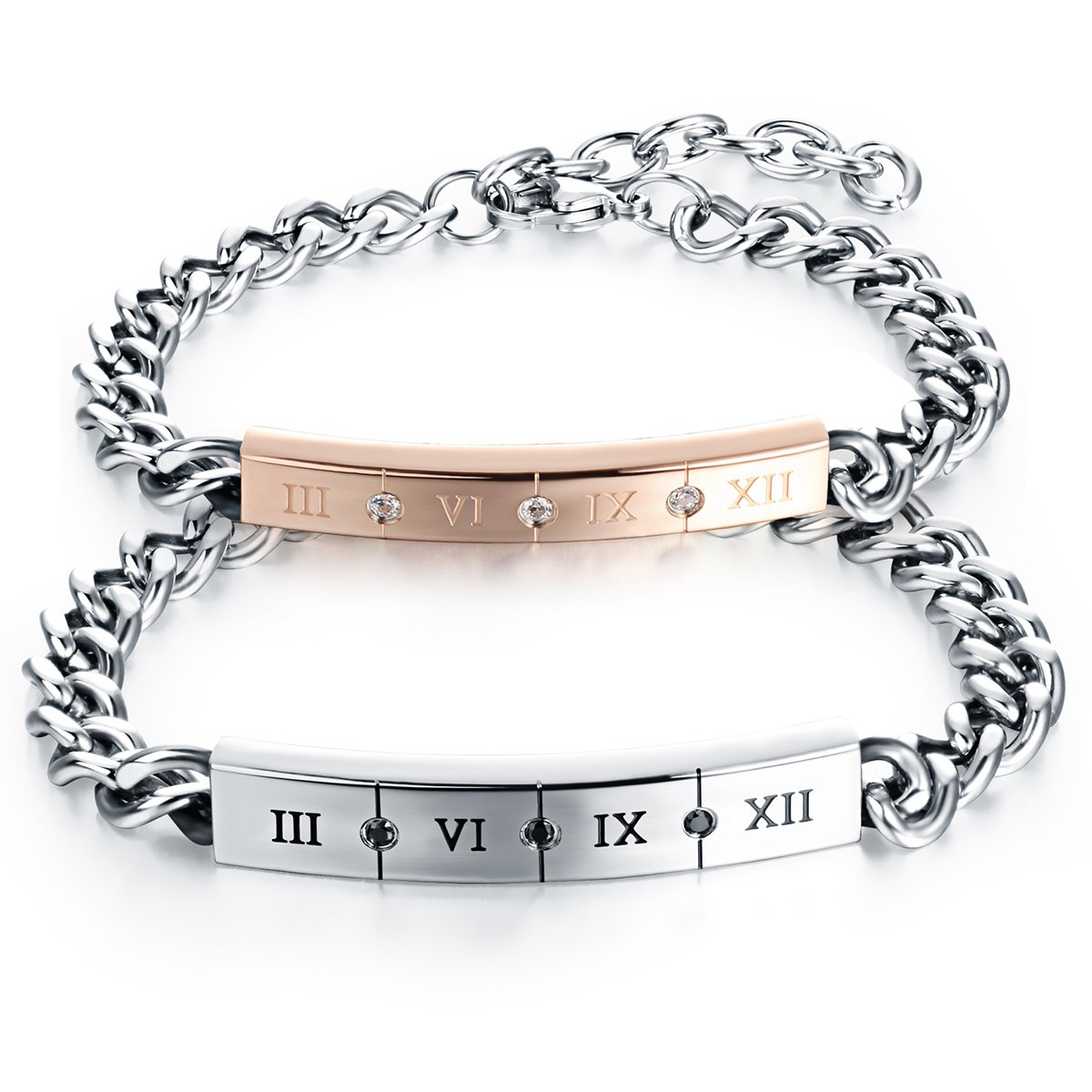 Jewelrywe Gioielli Bracciale da Donna, Classico Romano Numero