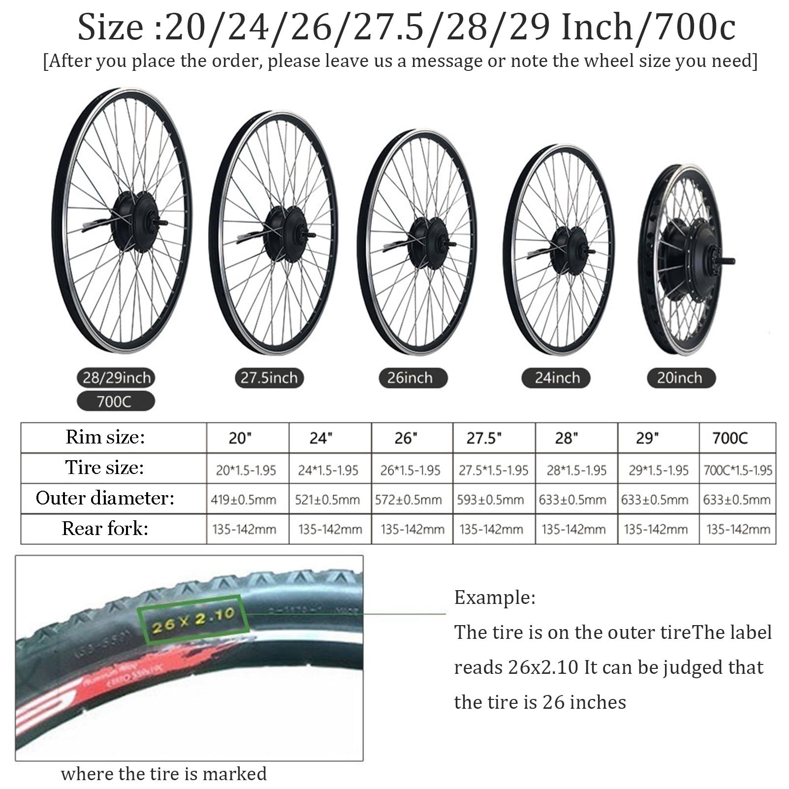 Kit di conversione Bici elettrica 36V 350W 20 24 26 27,5 28 29 Pollici Kit di conversione Bici elettrica 36V 350W 20 24 26 27,5 28 29 Pollici