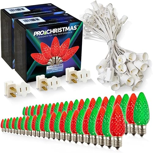 Miniatura 15 de Pro Christmas C9 - Kit de luces LED de Navidad para techos y caminos, corte a medida, grado comercial al aire libre