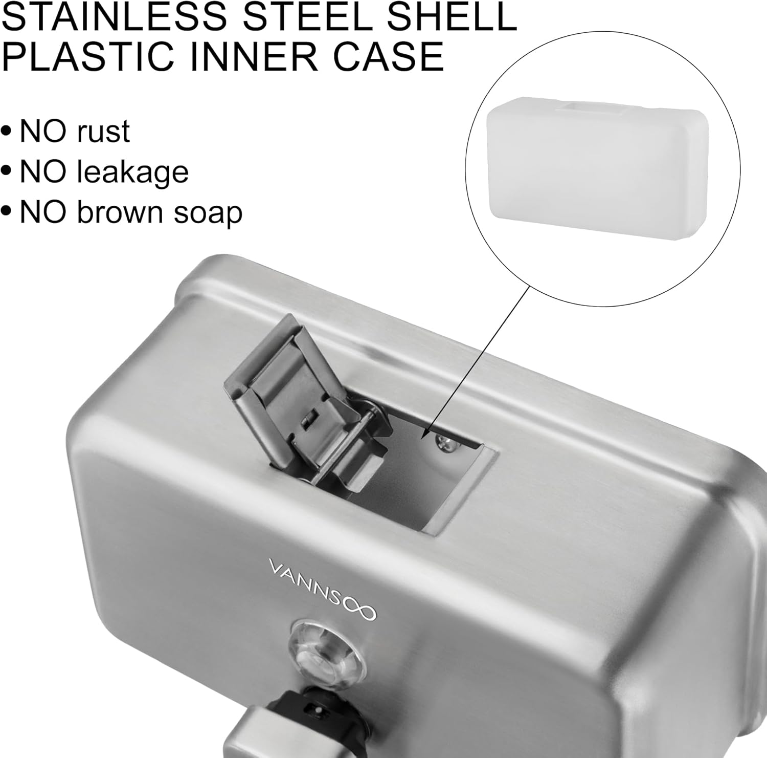 Stainless Steel Toilet Seat Paper Dispenser and Horizontal Soap Dispenser