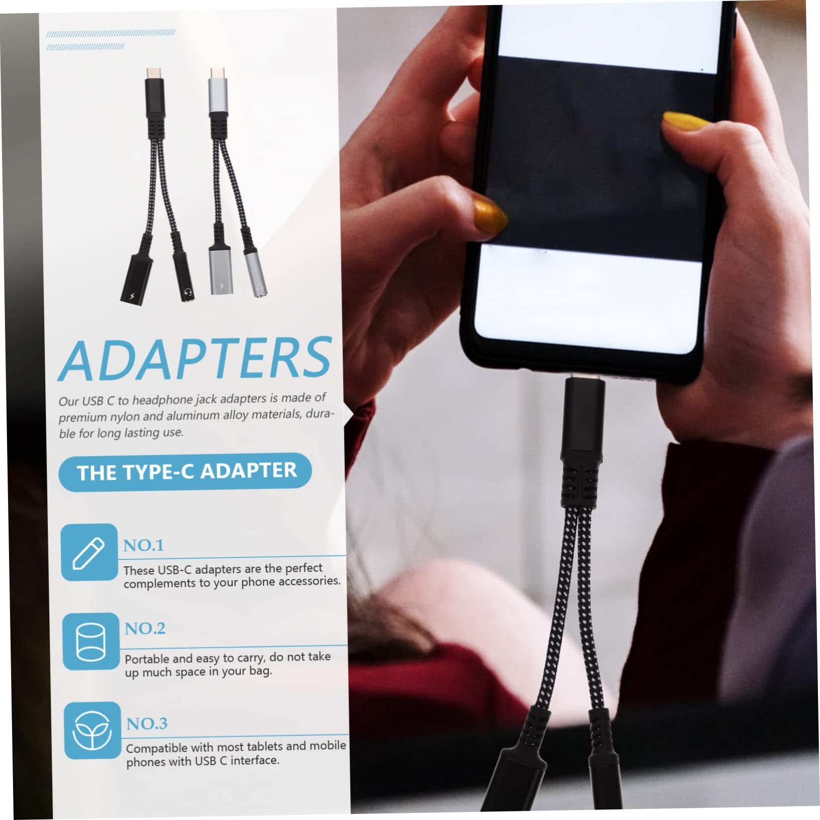PartyKindom 4 Stück Typc Kopfhörer Schalter Adapter Für Kopfhöreranschluss Typ c Adapter Typ c Auf 3,5 Mm 3,5-mm-Audio 5mm Charger USB Hähnchen Essen Aluminiumlegierung