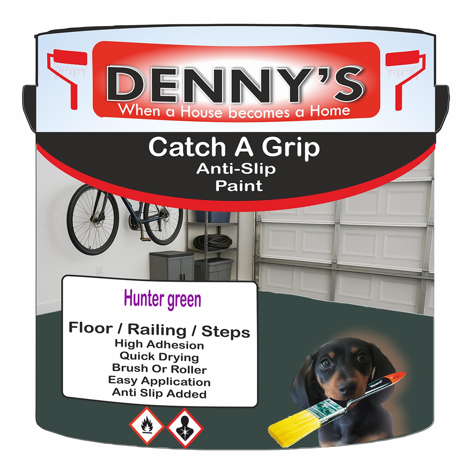 Catch A Grip Anti Slip Floor Paint – Non Slip Coating for Steps, Railings & Garages – 170 Colours, High Adhesion, Quick Dry, Multiple Sizes (Hunter green, 2.5 Litre Tin)