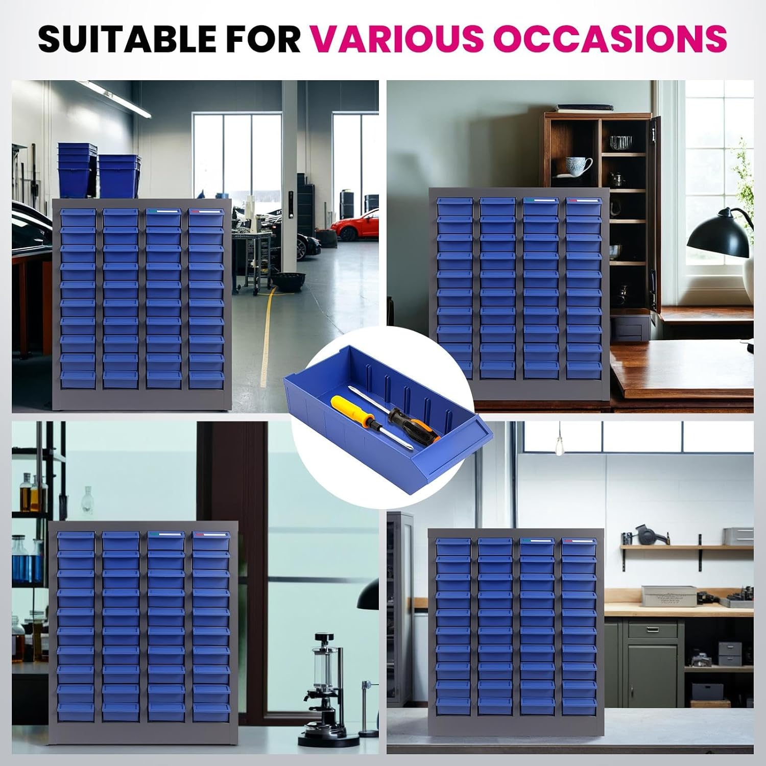 Heavy-Duty Parts Cabinet with 40 Drawers, Bolt and Nut Tool Storage System for Industrial and Home Workshop Use
