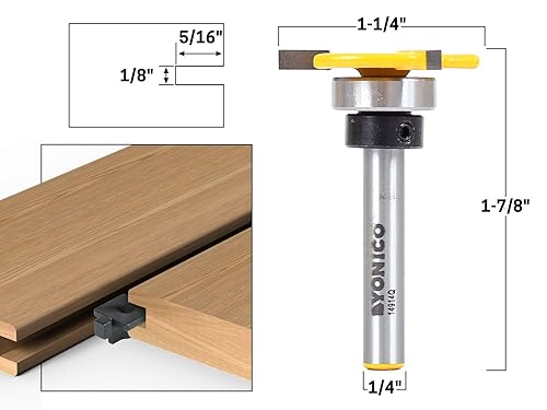 Miniatura 2 de Yonico Broca de enrutador de ranura de rodamiento superior de 18 pulgadas x 516 pulgadas vástago de 14 pulgadas 14914q