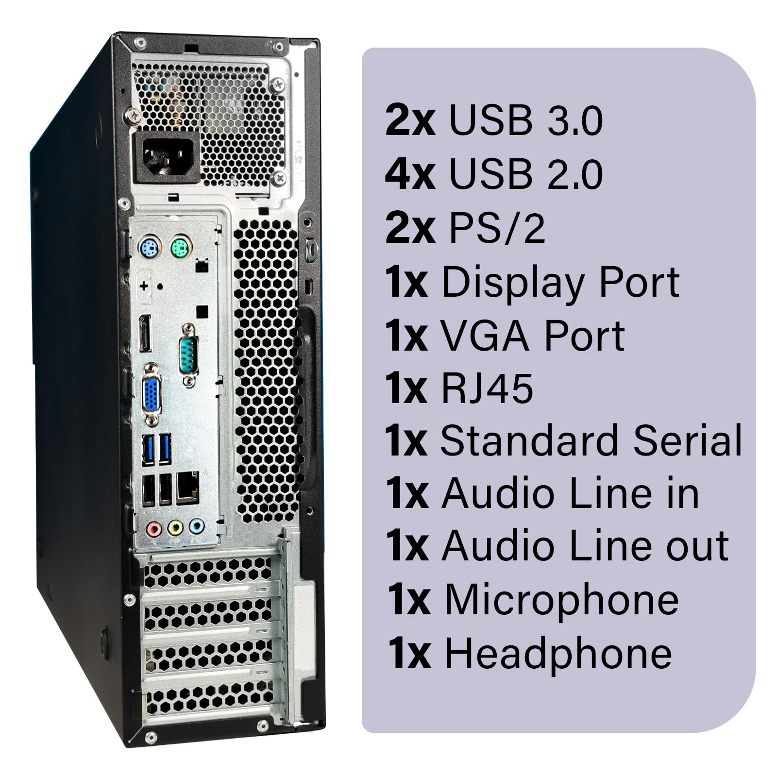 Lenovo - Schneller PC mit Intel Core i7 - Desktop Computer + Silent Rechner für Büro & Home Office mit 4,0 GHZ - 32GB RAM - 1TB SSD - USB3.0 - WLAN - inkl Windows 11 Pro + Greed Maus/Tastatur