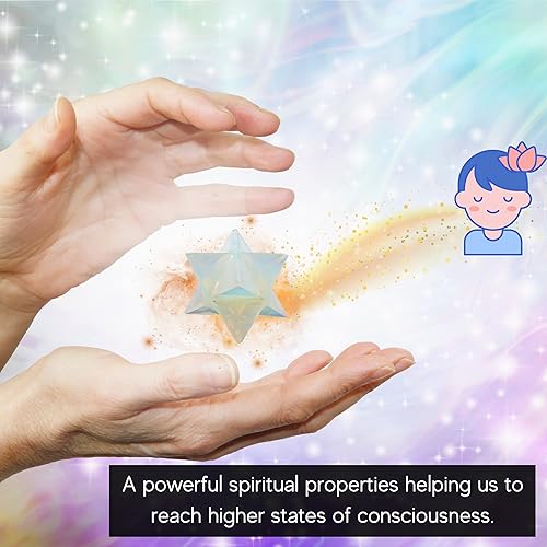 Miniatura 143 de Amazing Gemstone Larvikite Merkaba Crystal – Estrella de Merkaba metafísica de 1 pulgada para meditación – Cristal tetraedro energético y piedras