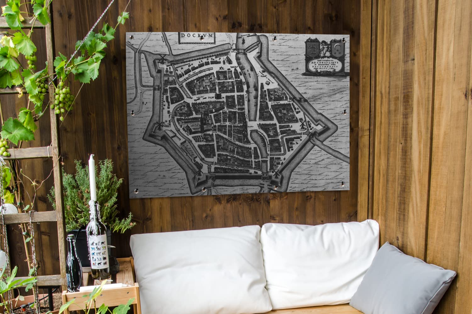 MuchoWow Outdoor-Poster Dokkum Stadtplan – Dekoration Für Garten & Balkon
