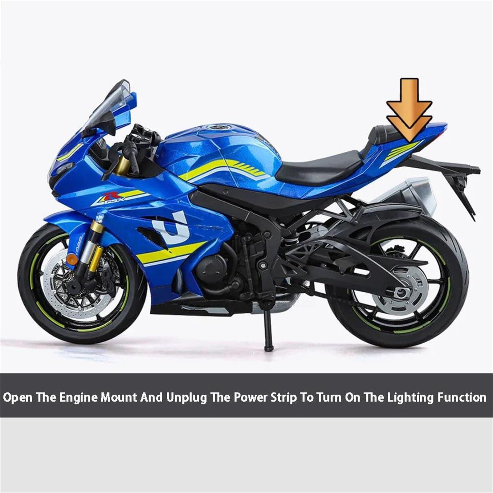 Modello di moto Modellino Di Motocicletta 1/9 Pressofuso, Giocattolo Portatile Da Corsa Per Dita, Simulazione Di Motocicletta Da Collezione Per SUZUKI GSX-1000R GSX1000R GSX 1000R(Blue)