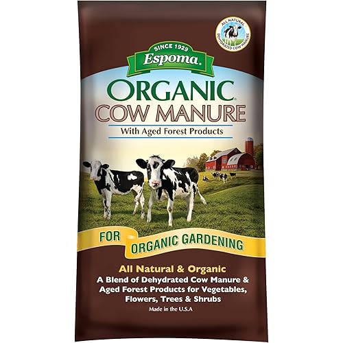 Espoma Organic Cow Manure Compost Blend - 1 Cubic Foot Bag. Soil Amendment & Fertilizer for use When Planting Vegetables, Flowers, Trees & Shrubs.
