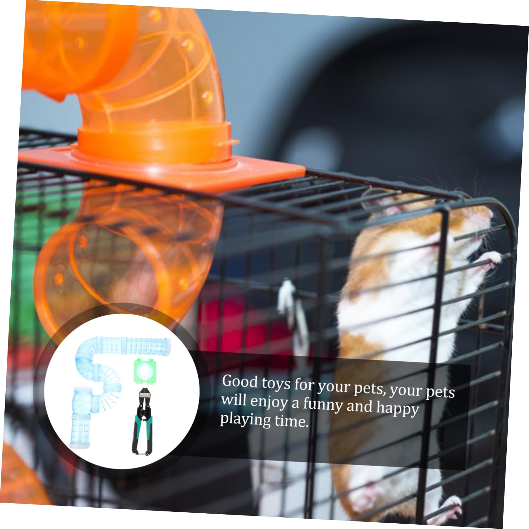 Yardwe Hamstertunnel aus Abs und Stahl Selbstgemacht Käfigverbindung für Hamster Externe Röhre als Sichere Spiel und Bewegungsfläche