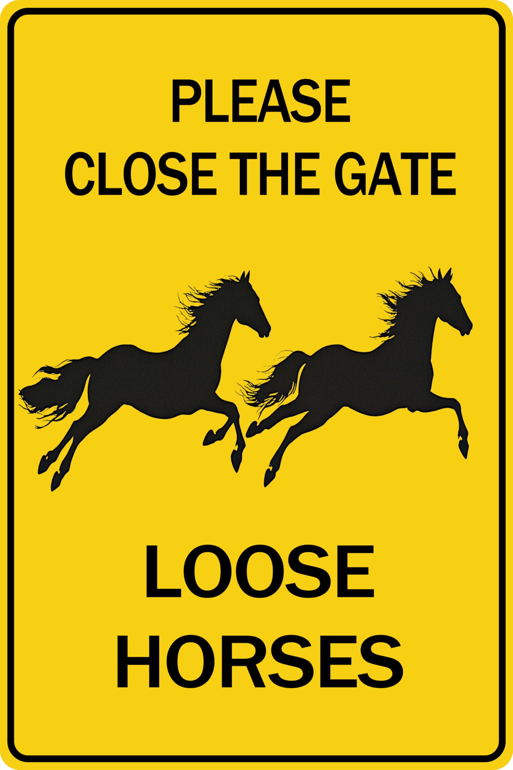 Metal Sign Horse Tin Sign Please Close The Gate Loose Horses for The Courtyard Decoration Of Ma She Farm 8x12 Inch