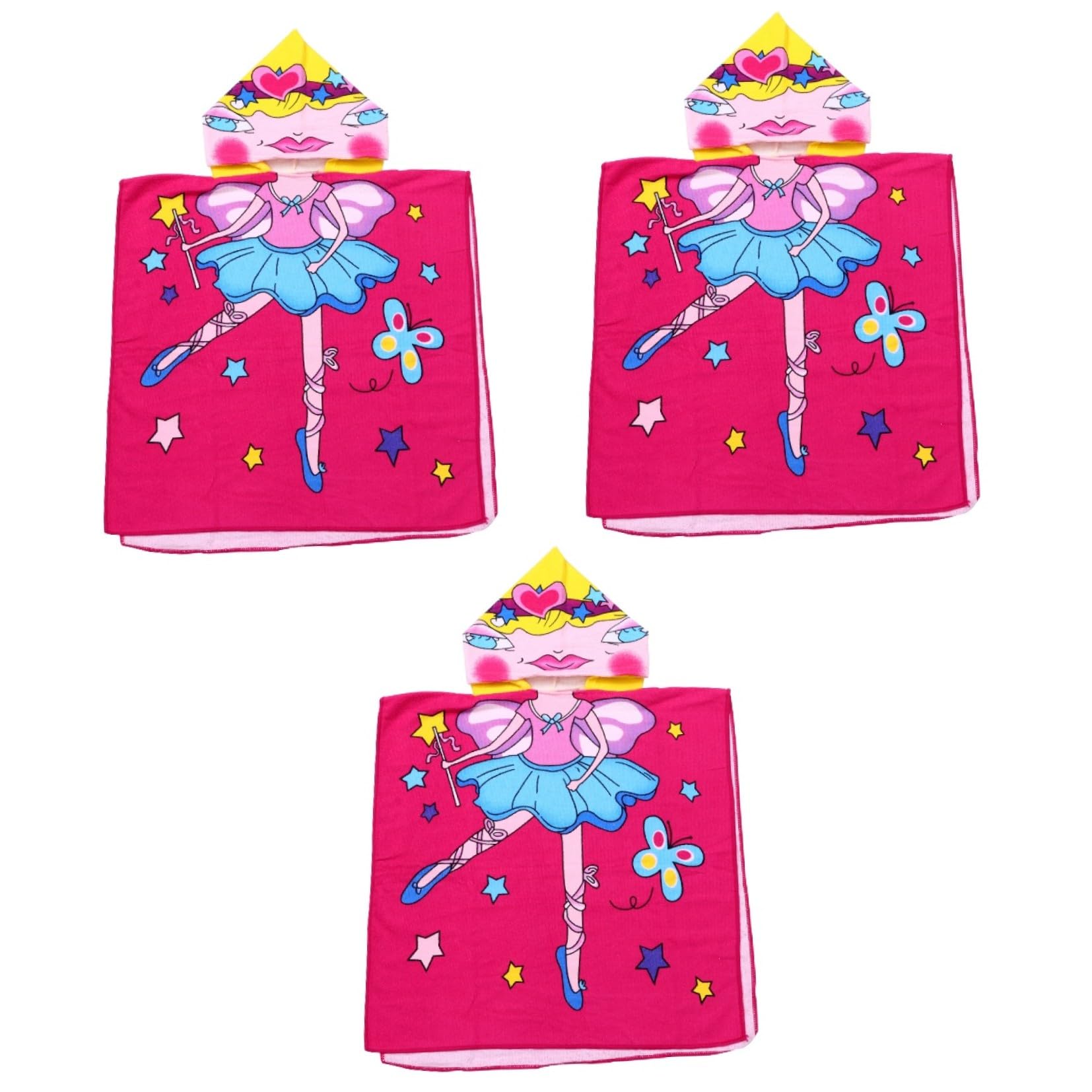 VICASKY 3pièces Serviette De Bain Garçon Fille Microfibre avec Capuche Motif Cartoon Absorbante Et Rapide à Sécher Après Bain Piscine