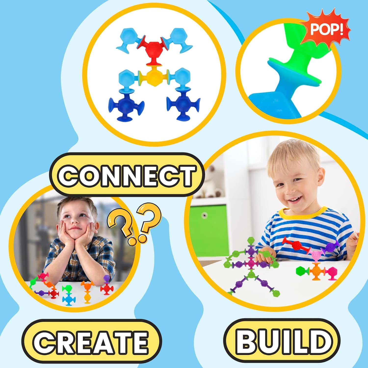 80PCS Suction Cup Toy Set, Multiple Styles Randomly Sent, Surprise Matching, Rich Styles, Bright Colors, Bath Toys, Stress Relieving Sensory Toys Kids Adults Boys Girls, Baby Birthday