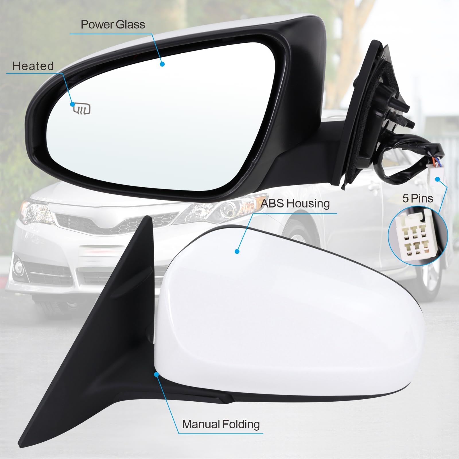 Mirror Glass For TOYOTA CAMRY 2012-2014 Non-Heated Driver Left - Foto 10