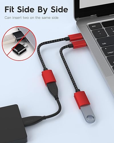 Miniatura 3 de Adaptador USB C a USB, paquete de 2 unidades USB tipo C macho a USB 3.1 hembra, Thunderbolt 34 a USB hembra adaptador OTG cable para MacBook ProAir