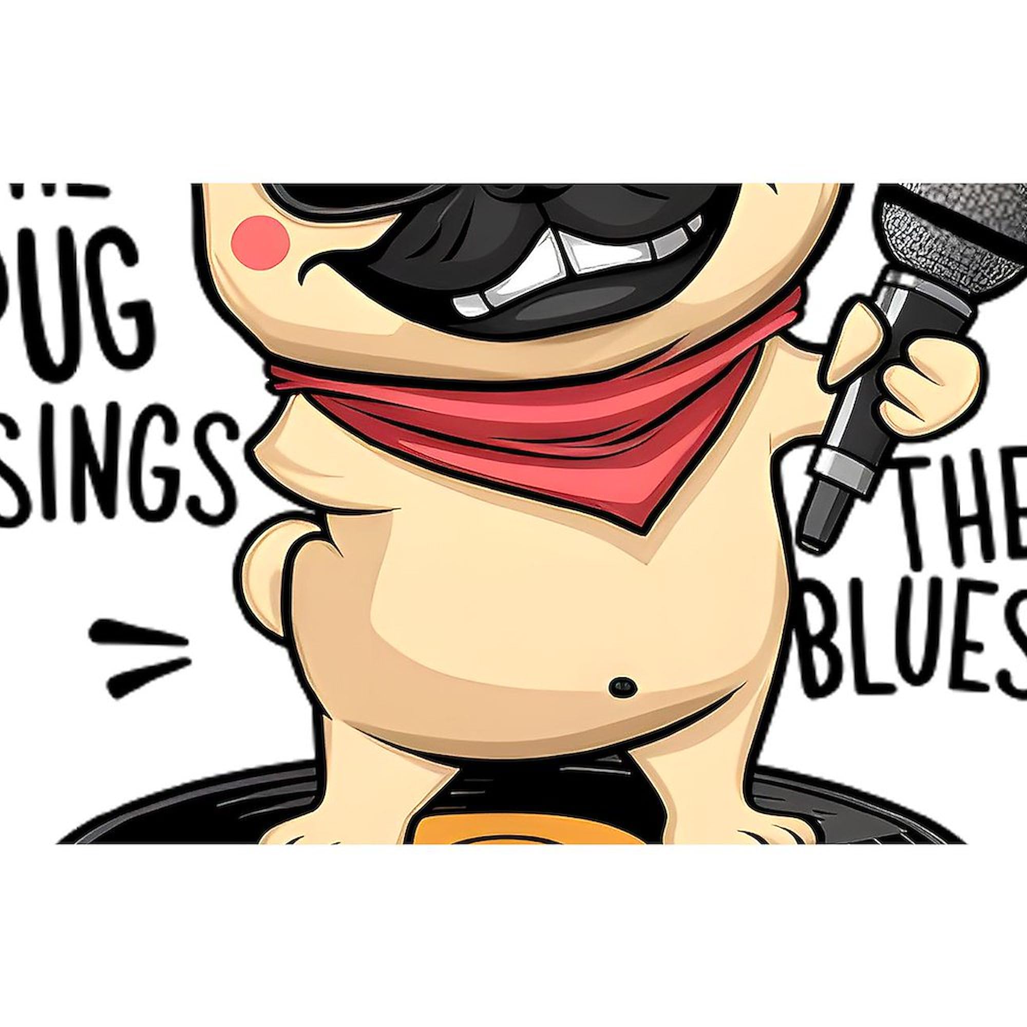 CafePress The Pug Sings The Blues 4
