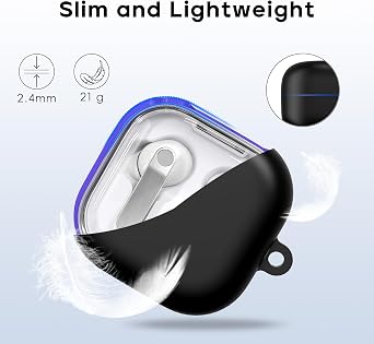 RFUNGUANGO Galaxy Buds 4 Silicone Case, Soft Fits Buds 4 Pro, Black