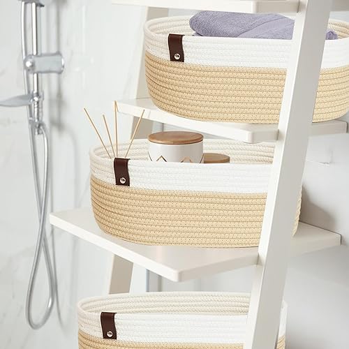 Miniatura 4 de Contenedores de almacenamiento para guardería, cestas pequeñas para organizar cuerdas de algodón para estantes, cesta de juguetes para perros, color